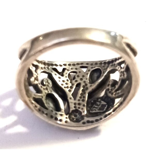 Hematite and Sterling Women's Ring sz 8 - Picture 4 of 7